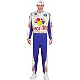 Xelyelmo Men's Ricky Bobby Jumpsuit Talladega Nights costume Hat Racing Suit Party Role Play