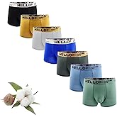 LuxeCore Men's Underwear Cotton Boxer Briefs, 7-Pack, Moisture Wicking Quick-Dry Cotton Underwear for Men Multipack