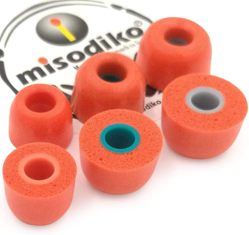 misodiko TWS-Lite Memory Foam Earbuds Tips for True Wireless Earphones Sony WF-1000XM3 SP700N, WI-1000XM2 1000X H700/ Beats Powerbeats Pro/ 3/2/ 1, BeatsX, urBeats/BeoPlay E8 (3-Pairs, S/M/L)