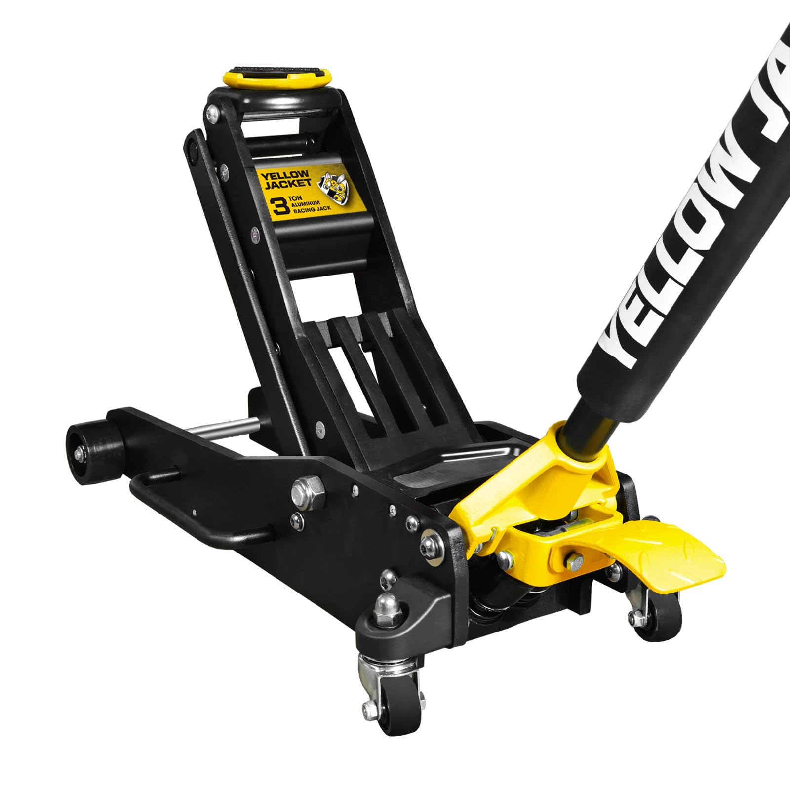 Photo 1 of YELLOW JACKET Floor Jack 3 Ton Full Aluminum Ultra Lightweight Low Profile Hydraulic Racing Car Jack with Dual Pumps Quick Lift and Foot Pedal for Auto Repair, 6600 lbs Capacity