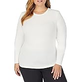 Cuddl Duds Women's Softwear with Stretch Long Sleeve Crew Neck Top -Layering Top with Smooth Fabrication, Body-Hugging Fit