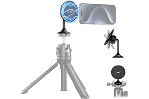 Magnetic Phone Tripod Mount Adapter with Arca Base & 1/4" Screw Hole, 60° Tilt Phone Tripod Holder Compatible with MagSafe fo