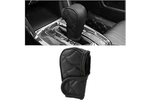 Bittwee Car Gear Shift Cover, Waterproof PU Leather Manual/Automatic Automotive Gear Stick Shift Knob Rod Dust Cover Protector with Velcro, Vehicle Interior Accessories