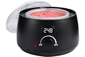 BESTIENOLY Digital Wax Warmer for Hair Removal : LCD Professional Waxing Pot Display Wax Machine Hard Wax Heater for Waxing - 14 oz Melt Wax Pot and Transparent Lid (Black)