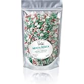 PUNTINI Menta Fresca Italian Chewy Mint Candy with Vanilla Accent, Individually Wrapped Vegan Candy, All-Natural, Gluten Free, Non-GMO, 10 oz Resealable Pouch, 300 Ct