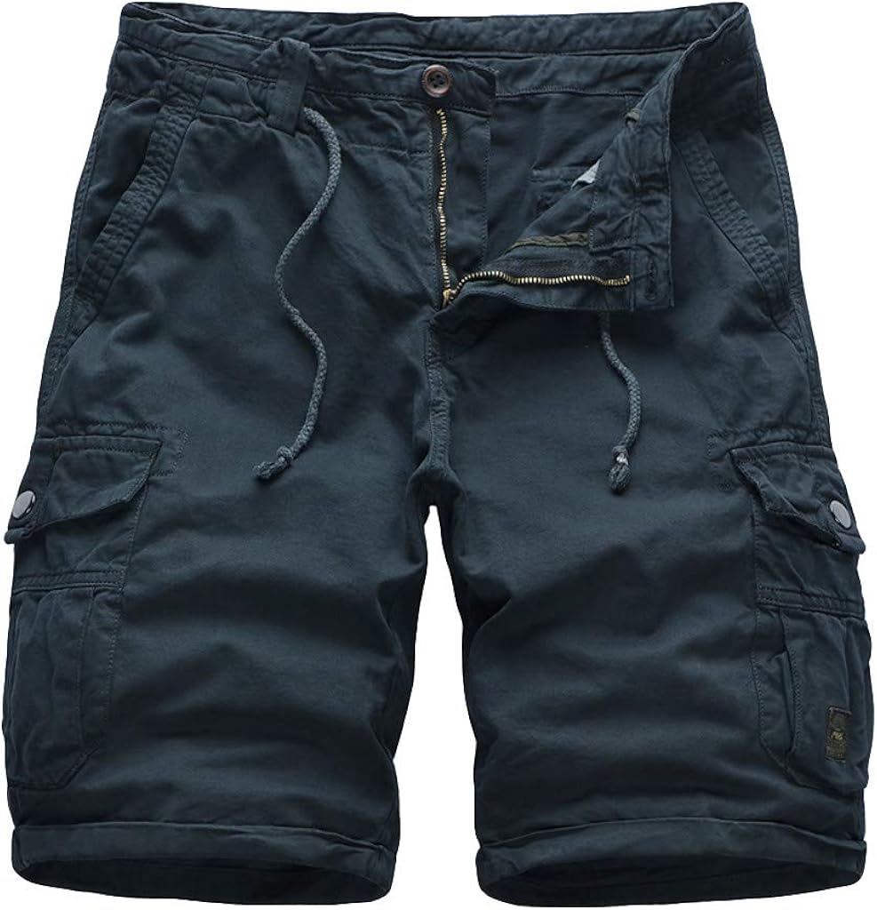 DIOMOR Classic Plus Size Relaxed Fit Big Pockets Drawstring Cargo Shorts for Men Casual Outdoor Comfy Hiking Walk Pants: Clothing