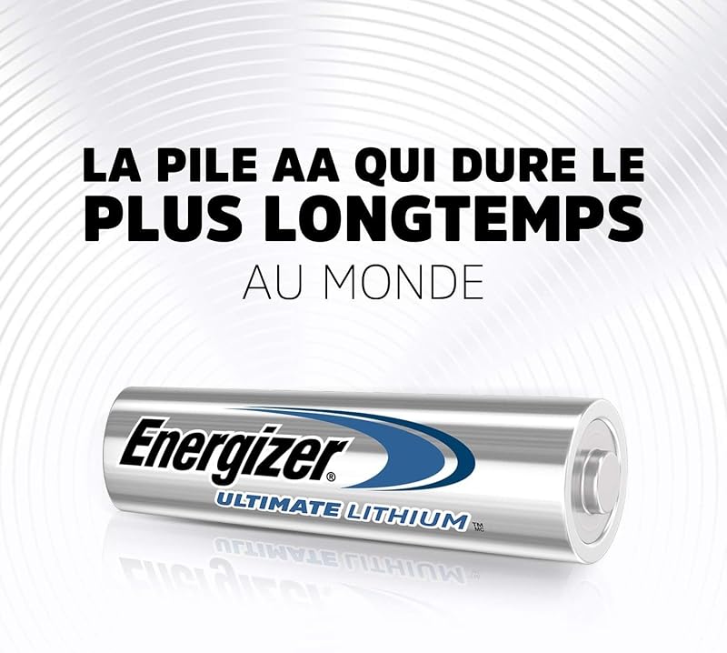 Ultimate Lithium Piles AA (Lot de 4), la Plus Durable au Monde