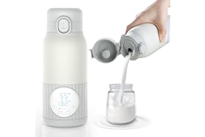 Portable Baby Bottle Warmer for Breast Milk, 100W Fast Heating & Precise Temp Control for Formula, Water, 13.5oz Large Capaci