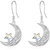 Leverback Earrings 925 Sterling Silver Heart Dangle Drop Earrings, Crystals from Austria, Birthday Jewelry Gifts for Women