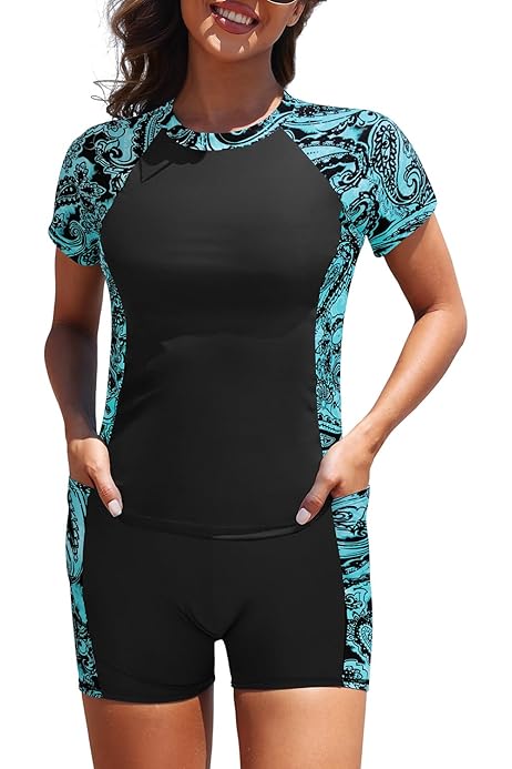 Traje De Baño Con Mangas Mujer Traje De Baño De Dos Piezas Para