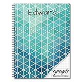 Graph Personalized Reusable Dry-Erase Spiral Notebook, 12 Sheets/24 Pages, durable laminated cover and interior pages, and wire-o spiral, 8.5x11, Made in the USA