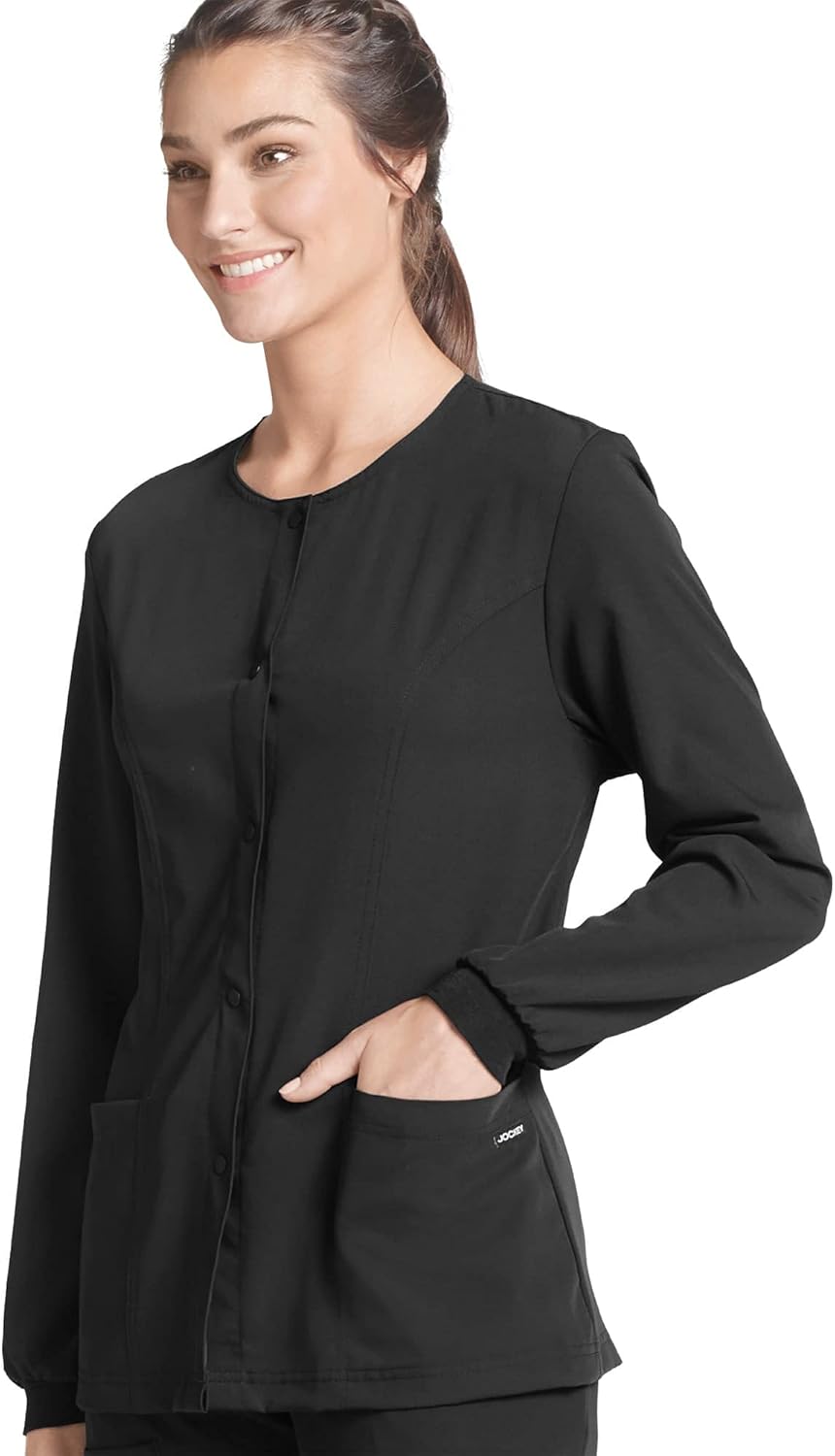 Jockey Women's Scrubs Women's Classic Round Neckline Snap Jacket: Clothing