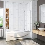 Xinyang 1200x1400mm Folding Shower Bath Screen 180 Hinged Reversible Glass view 2