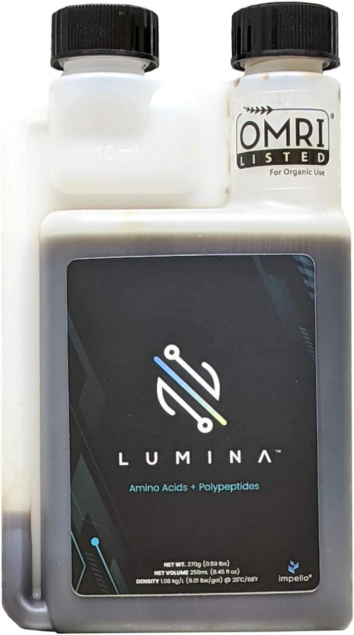 Lumina OMRI Fertilizer - Bioavailable Plant Nutrient Source with Amino Acids and Polypeptides (250mL)