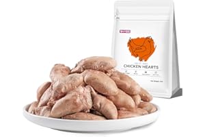 BNYEE 7 OZ Freeze Dried Chicken Hearts Treats for Dogs Cats, High Protein Raw Dog Food Topper, Single Fresh Ingredient Treats, Rawhide Free