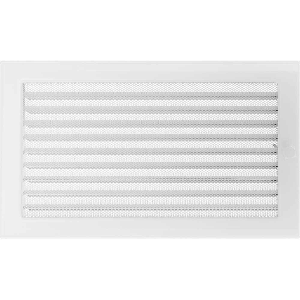 kratki 22/37BX Ventilation, Fireplace Grille, White, 22 x 37 cm