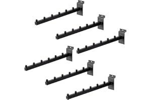 WETOECOTEC 12 Inch Waterfall Slatwall Display Hooks with 6 Balls, Heavy Duty Tube Slat Wall Hanger, Slatwall Accessories for Retail Display, Clothing, Bags, Accessories(6 Pack)