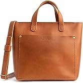Portland Leather Goods Mini Crossbody Tote Bag for Women – Handmade from the Finest Full-Grain Hides – Adjustable Strap