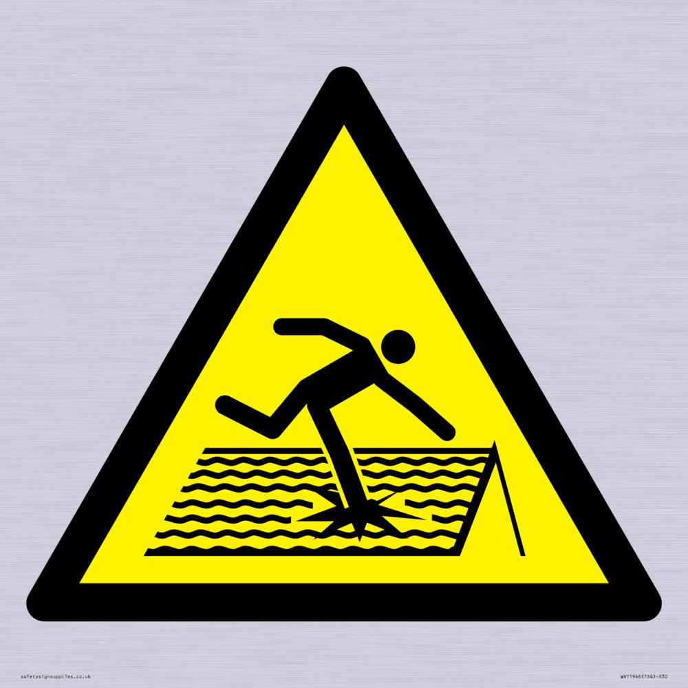 W036 Warning: Fragile roof Sign - 300x300mm - S30