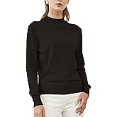 Woolicity Womens Mock Neck Sweater Long Sleeve Knit Pullover Tops Casual Lightweight Jumper Loose Pullover Tops