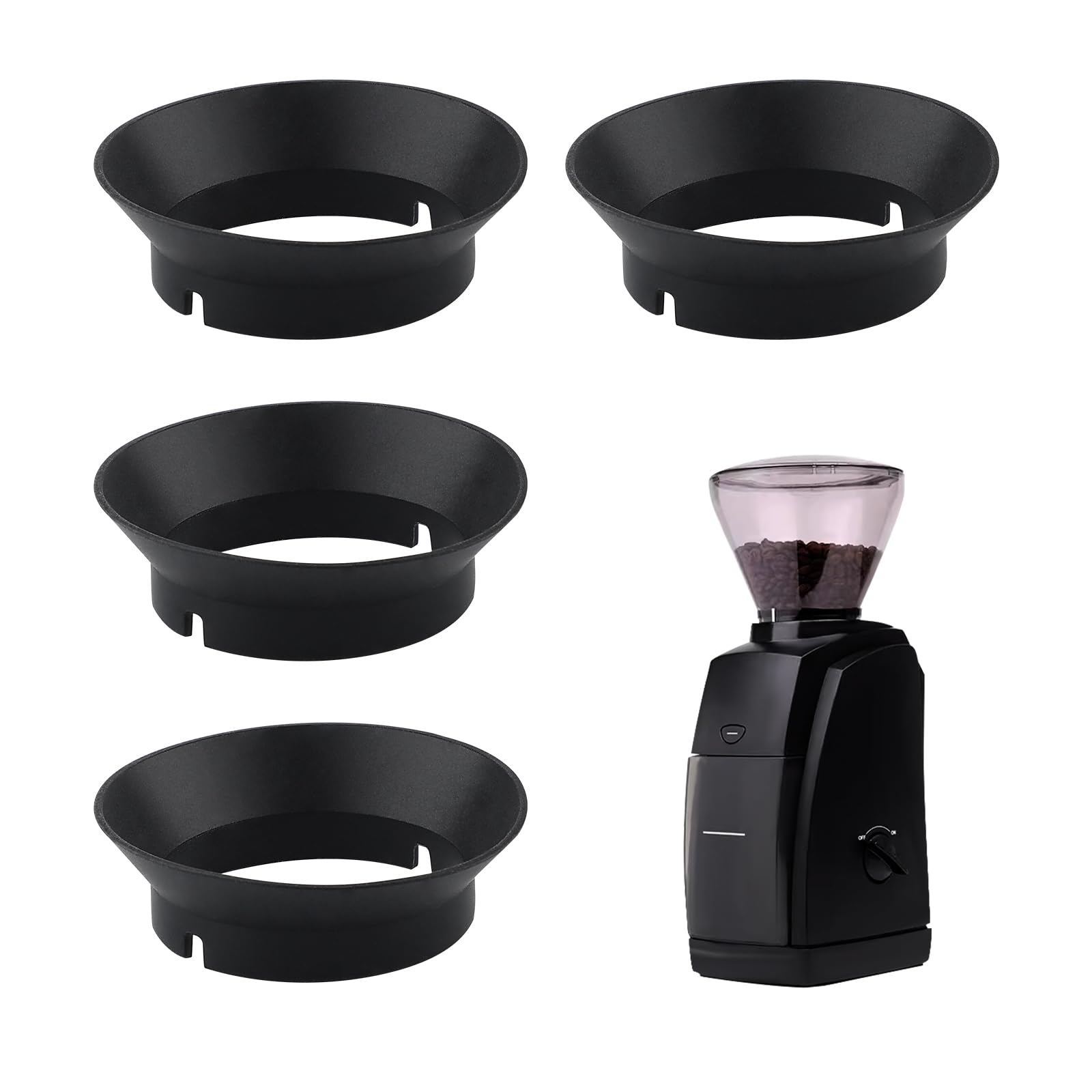 4Pcs Gasket Replacement Compatible with Baratza Encore Grinder,Silicone Gasket Coffee Grinder Black Gasket Coffee Replacement Ring for Electric Conical Burr Coffee Grinder Accessories