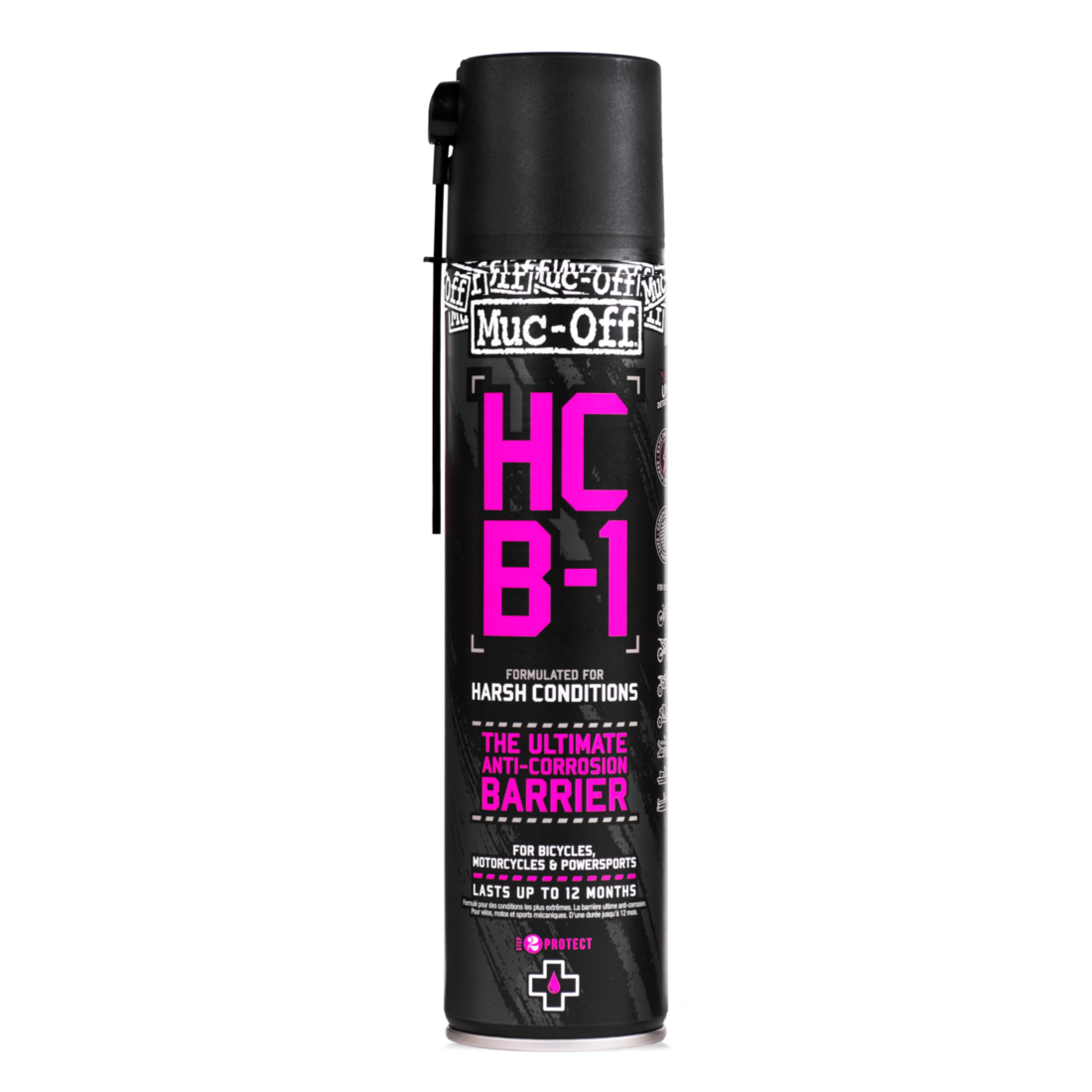 Muc-Off HCB-1 - Anti-Corrosion Spray for Bikes, Motorcycles, Marine and ATVs - Harsh Condition Barrier Dissolves Rust and Creates a Self-Healing Protective Film - 400ml