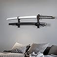 BYTOTU Katana Wall Mount - Black Plexiglass Sword Stand - Samurai Sword Holder