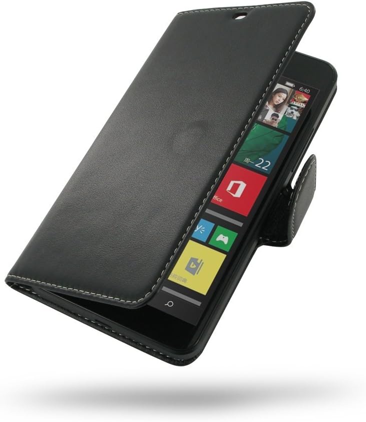 PDair Microsoft Lumia 640 XL LTE Leather Flip Case, 100% Genuine Soft Leather Flip Magnetic Feature Fit Case | Handmade Deluxe Leather Book Case for Microsoft Lumia 640 XL LTE