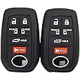 Silicone Key Fob Cover Case for Toyota Sienna XSE Platium AWD 2021 2022 2023 2024 2025 6 Buttons Remote Keyless