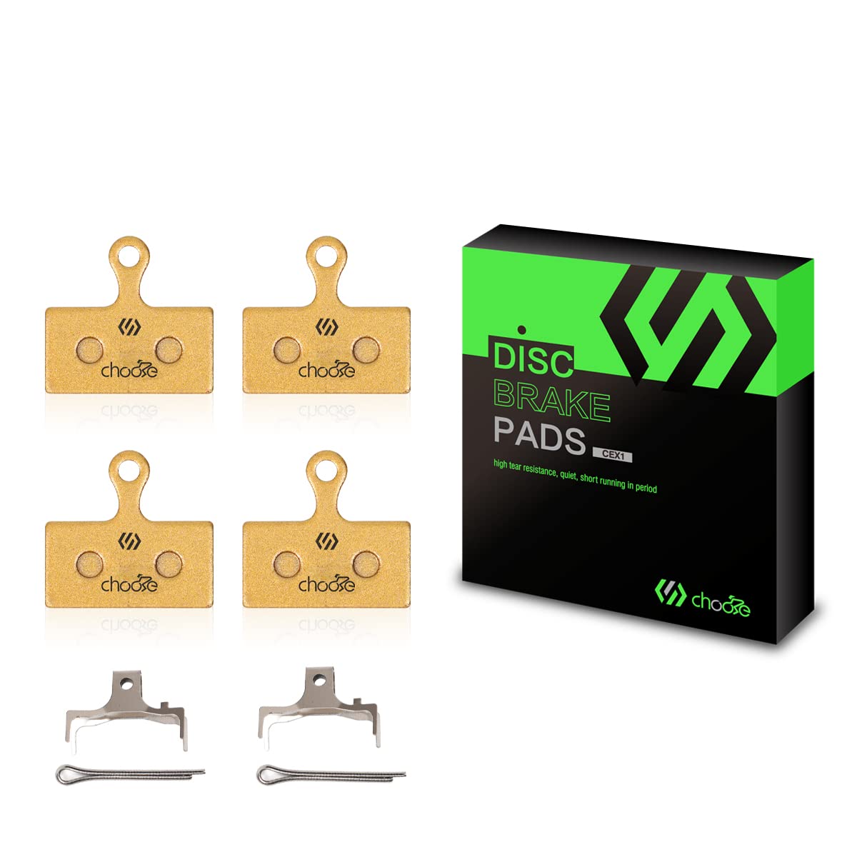 Chooee 2 Pairs Bike Disc Brake Pads For Shimano Deore XT XTR SLX Semi-Metallic