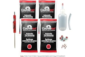 Counteract DIYK-8 Do It Yourself Tire/Wheel Balancing Beads Kit - Off -Road, Light/Medium Duty Truck Tires, (4) 8oz DIY Bead Bags, (4) Valve Caps and Cores, (1) Core Remover, Injector Bottle
