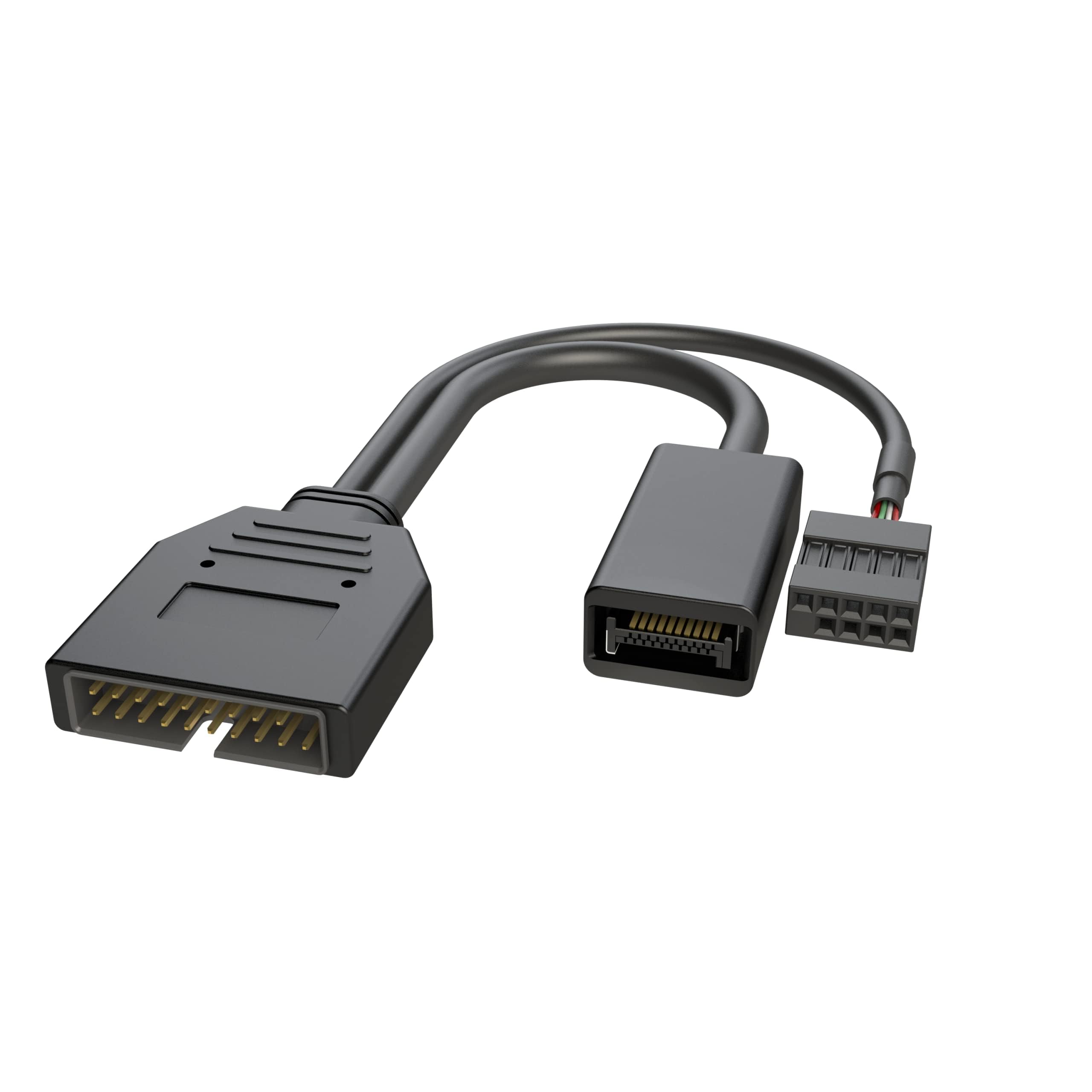 LINKUP - Internal 3.1 10G Gen 2 20-Pin A-Key Male Housed Connector w/USB 2.0 Header to USB 3.0 20-Pin Male Header Extension Cable 10cm