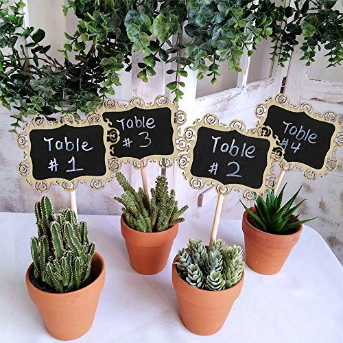 (10pc) Chalkboard Tabletop Signs with Stand Place Holders Candy Food Dessert Table Setting Signs Party Holiday Wedding Message Memo Board Buffet Food Table Number Name Signs