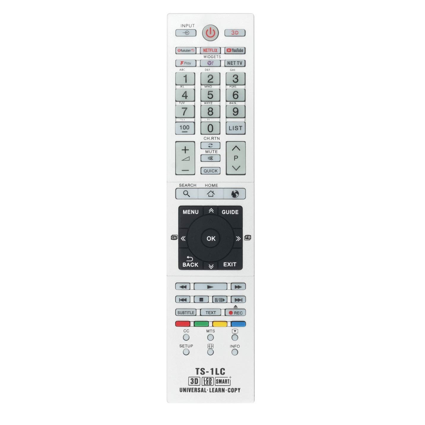 VINABTY TS-1LC Replacement Remote Control Compatible for Toshiba TV LEARN HDTV CT-9643 CT-9875 CT-8026 CT-90298 CT-9687 CT-9884 CT-865 CT-90300 CT-9689