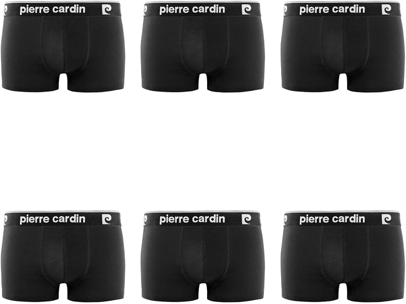 Cuecas boxer masculinas, pack de 6, preto B2 (L)
