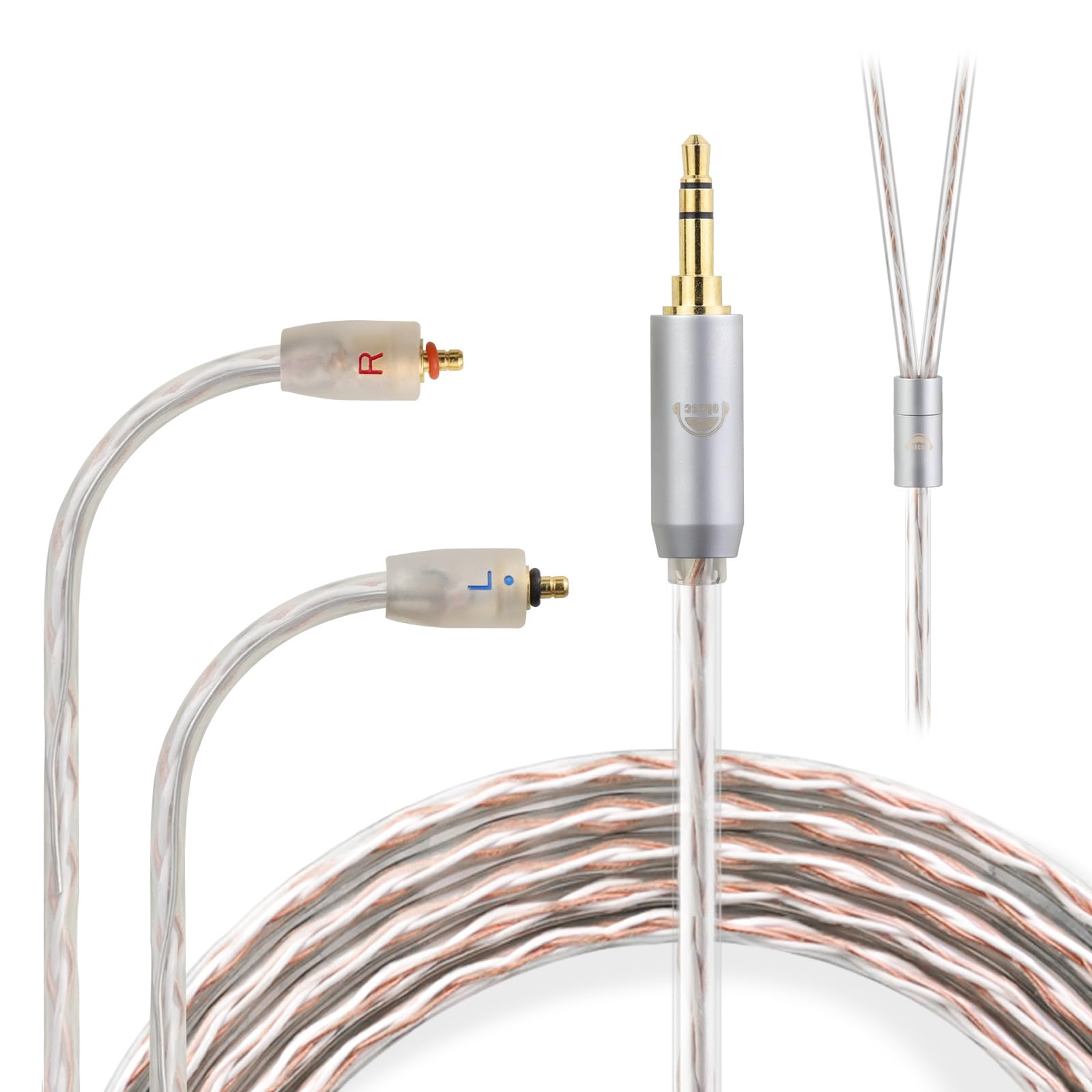 okcsc IPX T2 to 3.5MM 4 Core Upgraded Replacement Cable Earphones Cable for ETYMOTIC EVO UE Premier WESTONE PRO X Series(X10 X20 X30 X40 X50) MACH80/70/60/50/40/30/20/10 3.94FT