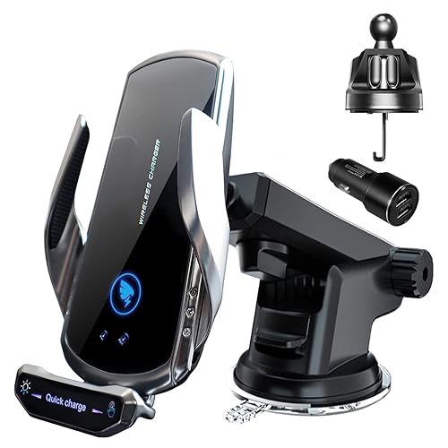 KMSCO Wireless Car Charger Mount 15W Qi Fast Charging Auto