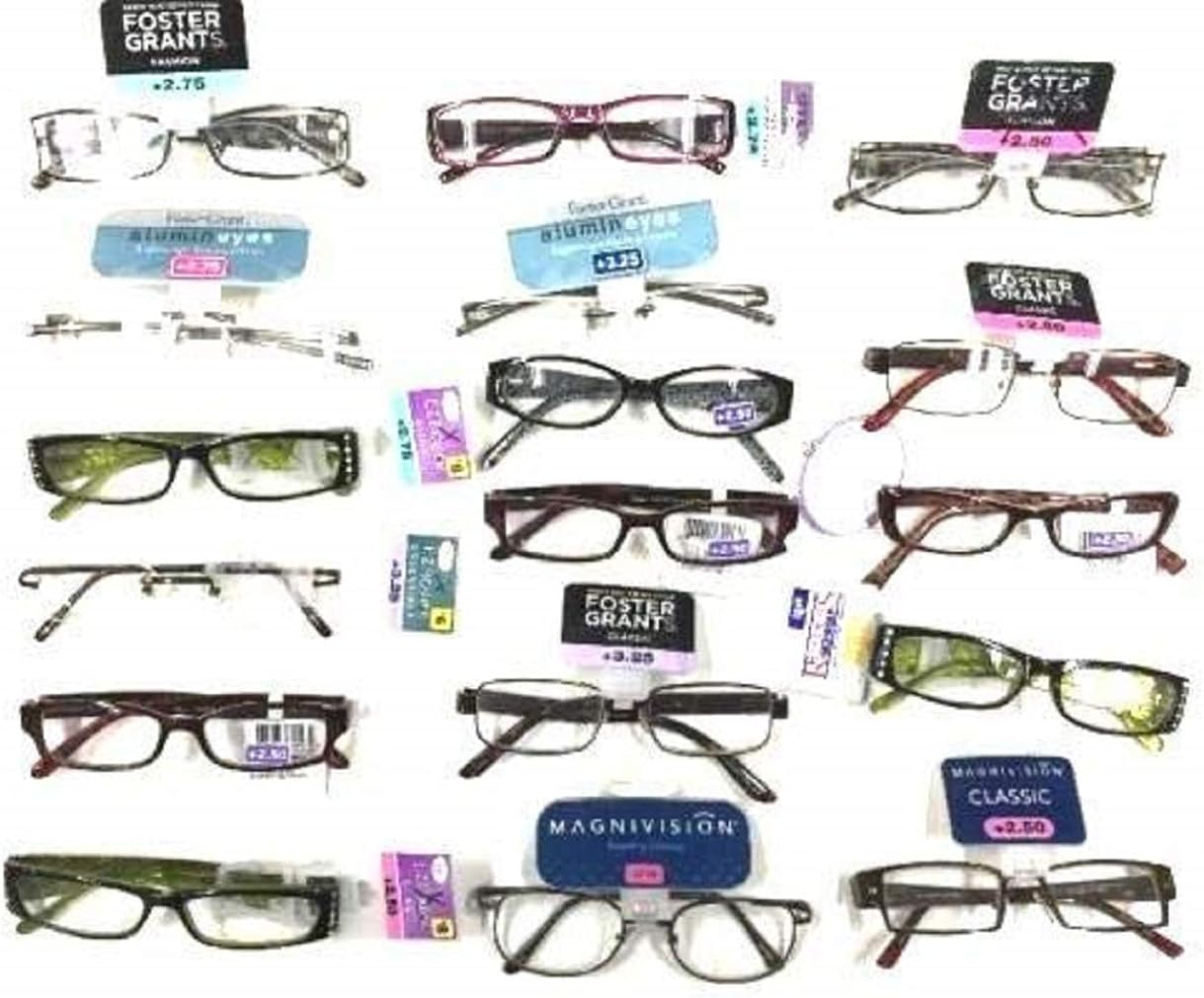 Foster Grant Reading Glasses 10 Pairs Assorted Bulk