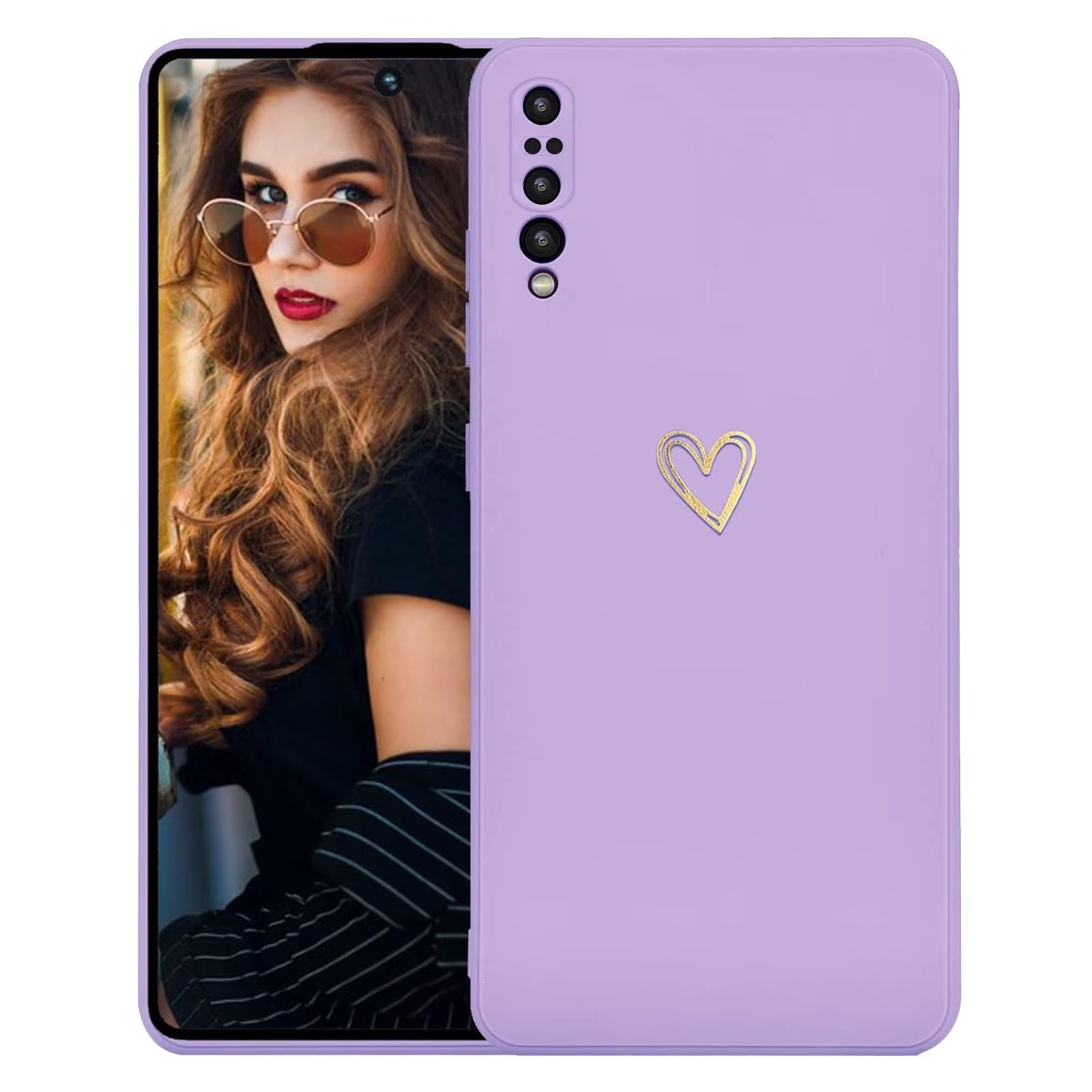 Kaywzo Case for Huawei P20 Pro,Thin Soft TPU Smooth Silicone Case with Heart Pattern,Minimalist Design Lovely Girl Lady Shockproof Protective Case,Purple
