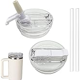 40 oz Detachable Flip Straw Pro Lid Replacement for Stanley Quencher and ProTour，Leak Proof Lids，No Spill Dust-proof Tumbler Lids Reusable for 40oz Stanley Accessories (White, 40oz)
