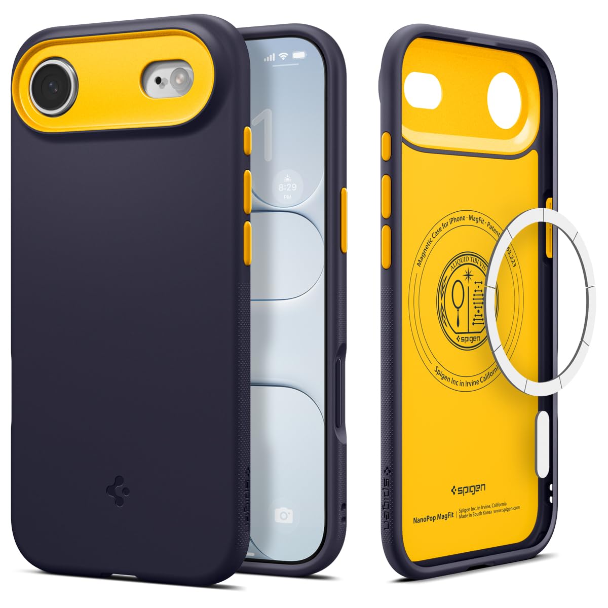 Spigen for iPhone Air Case, Nano Pop MagFit [TPU Covered Camera Control] [Compatible with MagSafe] - Blueberry Navy