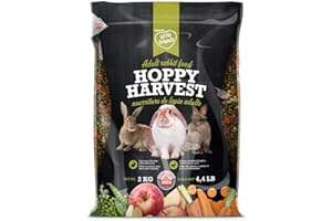 Martin Little Friends™ Hoppy Harvest Adult Rabbit Food | Timothy Hay Pellets with Apples, Carrots & Peas | High Fiber, Low Ca