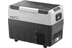 F40C4TMP 12 Volt Portable Refrigerator, 47 Quart Dual Zone Car Freezer 45L Independent Temperature Control Fridge(-4℉ to 50℉), Camping, Travel, Trip, Car, Truck, RV, Outdoor&Home, 12V/24V DC&110V AC