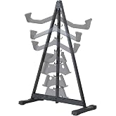 Lat Pulldown Attachment Storage Rack, A‑Frame &amp; Wall‑Mount for Home Gym | Alloy‑steel 480‑lb capacity; dual‑use A‑Frame &amp; wall‑mount; multi‑hook for lat bars &amp; cable gym attachments