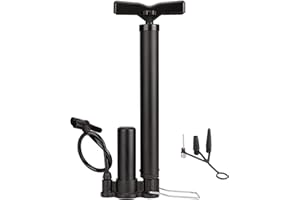 Witheeyou Bike Pump, Bicycle Tire Inflator Portable, Bike Floor Pump with Needle, Bicycle Air Pump for Presta and Schrader Va