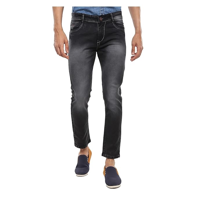 Buy VMart Men Solid Medium Rise Ankle Fit Jeans 421228 at Amazon.in