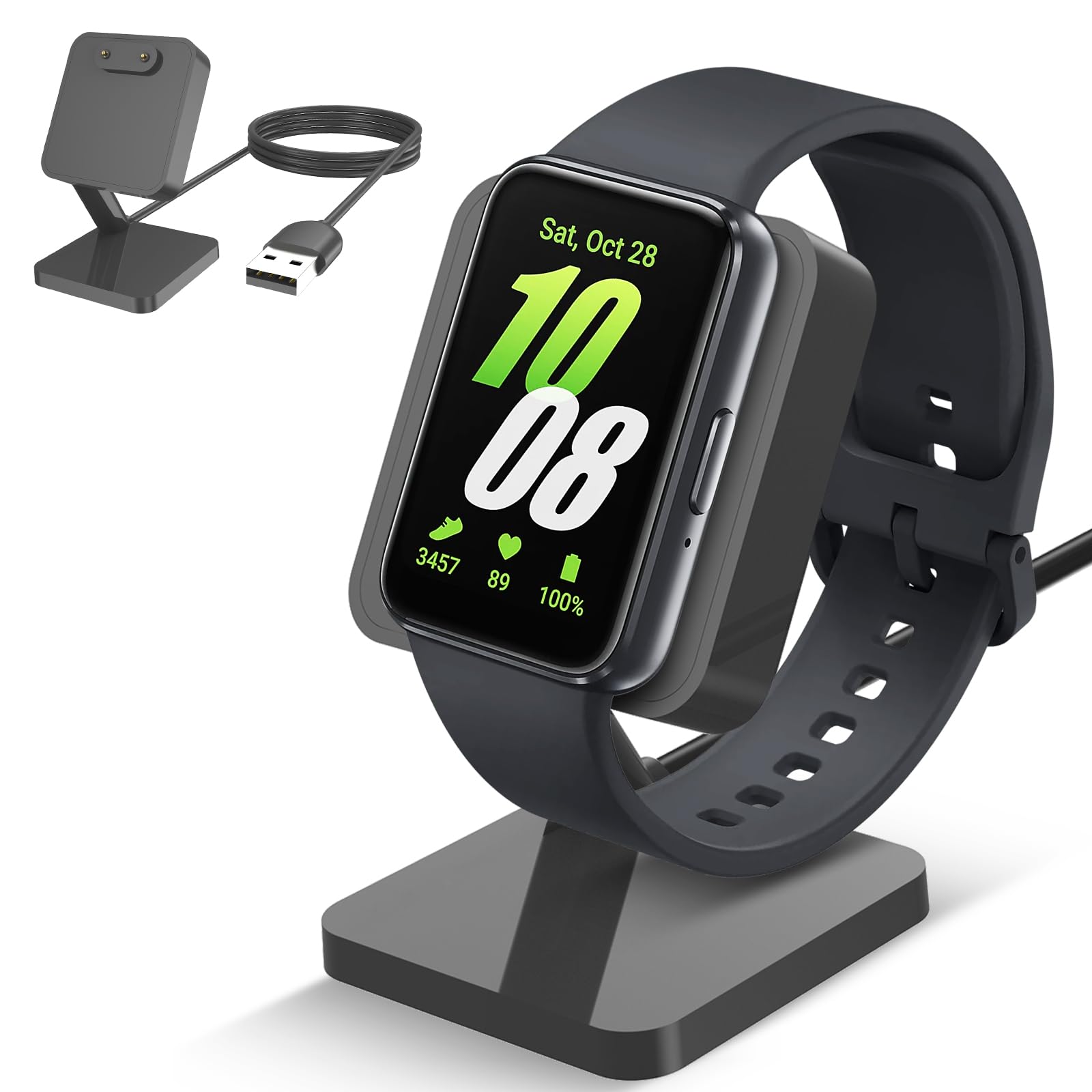 Charger Dock for Samsung Galaxy Fit 3, Magnetic Charging Stand Base with 3.3 Feet Charger Cable, Portable Charge Station Only Compatible with Galaxy Fit 3 Smartwatch