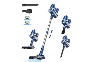 UMLo Cordless Vacuum Cleaner, 6-in-1 Ultra-Lightweight Stick Vacuum with 2200 mAh Battery, Powerful Rechargeable Vacuum Cleaner, 40 Mins Max Runtime, for Carpet Hardwood Floor Pet Hair Home-N3S