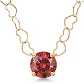 Gem Stone King 14K Yellow Gold Customized and Personalized Round 6.5MM Gemstone Birthstone Pendant Necklace | Gold Necklace For Women | With 18 Inch Gold Chain