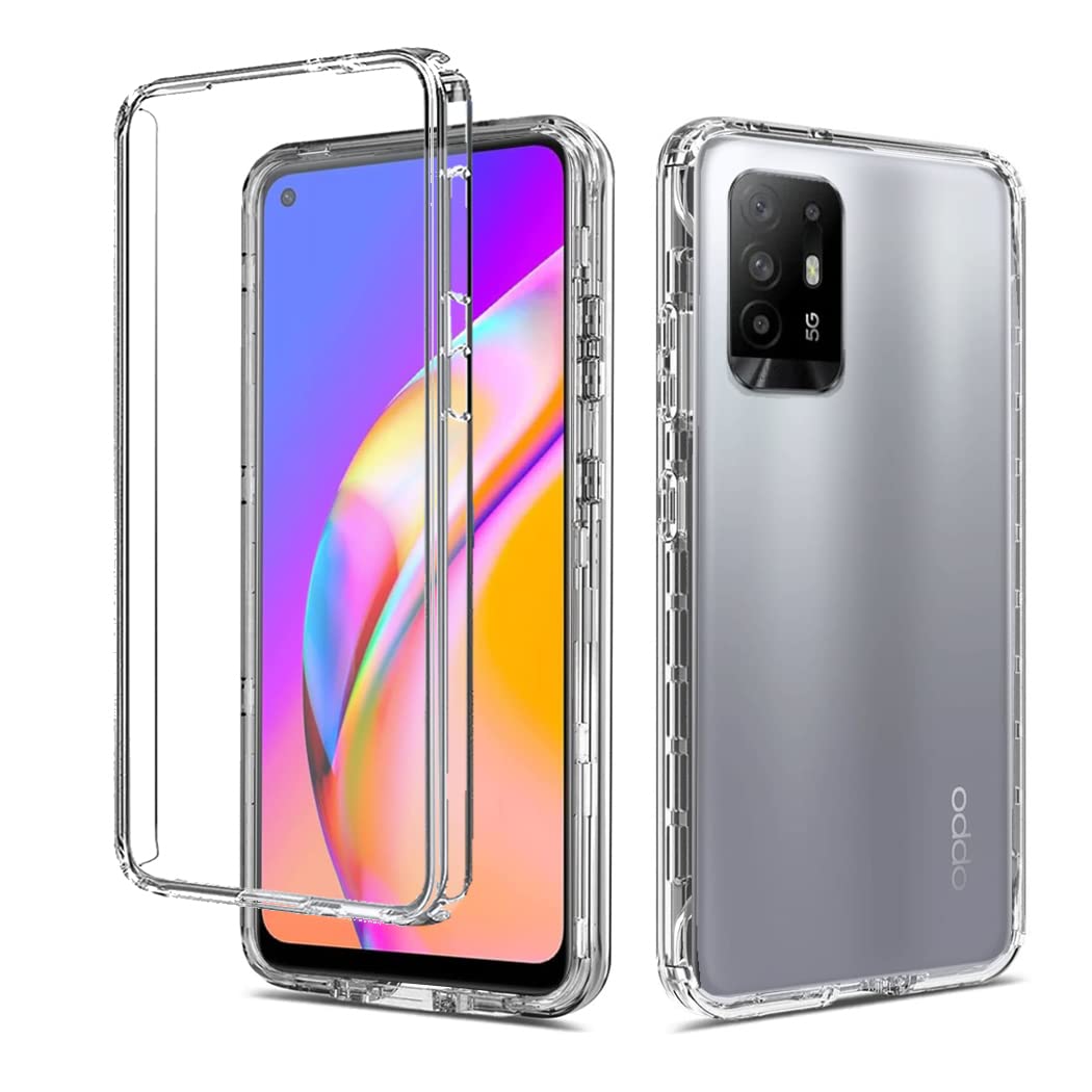 GAPlus OPPO A94 5G Galaxy Front and Back Case [Built in Screen Protector] Transparent Clear Fully Protection PC Hard Soft Slim Thin Cover Bumper Shockproof For OPPO A94 5G